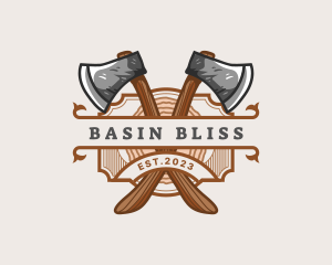 Lumberjack Woodcutter Axe  logo design