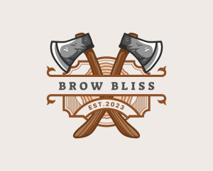 Lumberjack Woodcutter Axe  logo design