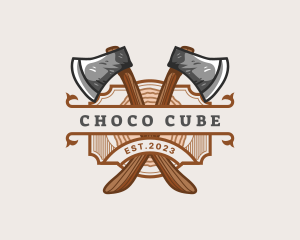 Lumberjack Woodcutter Axe  logo design