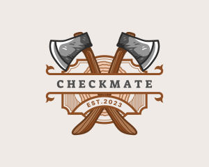 Lumberjack Woodcutter Axe  logo design