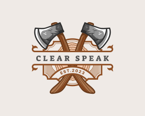 Lumberjack Woodcutter Axe  logo design