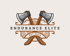 Lumberjack Woodcutter Axe  logo design