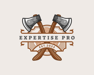 Lumberjack Woodcutter Axe  logo design