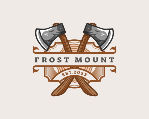 Lumberjack Woodcutter Axe  logo design