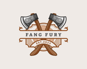 Lumberjack Woodcutter Axe  logo design