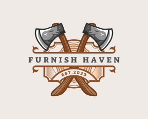 Lumberjack Woodcutter Axe  logo design