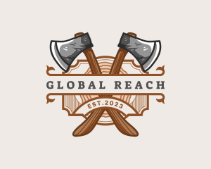 Lumberjack Woodcutter Axe  logo design