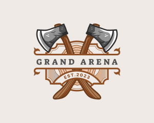 Lumberjack Woodcutter Axe  logo design