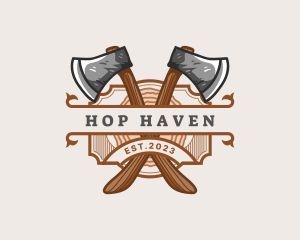 Lumberjack Woodcutter Axe  logo design