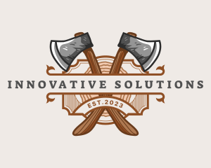 Lumberjack Woodcutter Axe  logo design