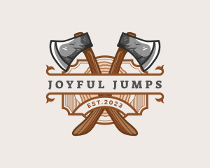 Lumberjack Woodcutter Axe  logo design