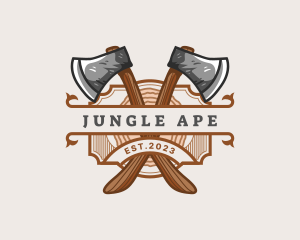 Lumberjack Woodcutter Axe  logo design