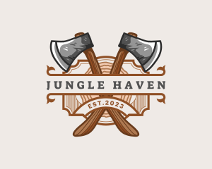 Lumberjack Woodcutter Axe  logo design