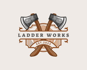 Lumberjack Woodcutter Axe  logo design