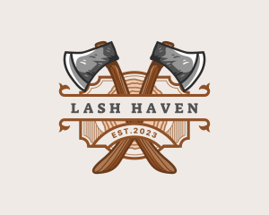 Lumberjack Woodcutter Axe  logo design