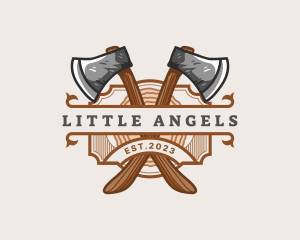 Lumberjack Woodcutter Axe  logo design