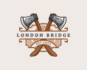 Lumberjack Woodcutter Axe  logo design