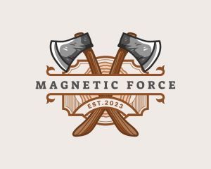 Lumberjack Woodcutter Axe  logo design