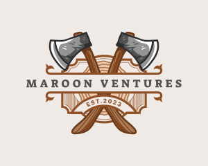 Lumberjack Woodcutter Axe  logo design