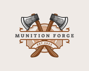 Lumberjack Woodcutter Axe  logo design