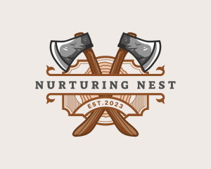 Lumberjack Woodcutter Axe  logo design