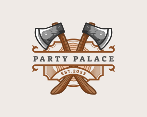 Lumberjack Woodcutter Axe  logo design