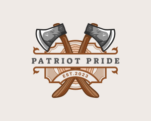 Lumberjack Woodcutter Axe  logo design