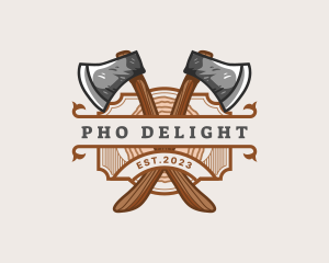 Lumberjack Woodcutter Axe  logo design