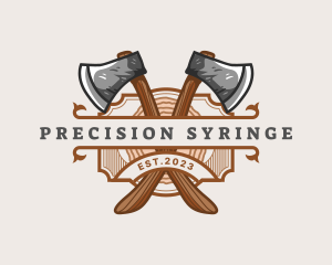 Lumberjack Woodcutter Axe  logo design