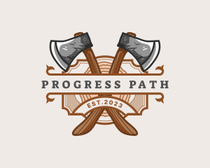 Lumberjack Woodcutter Axe  logo design