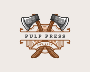 Lumberjack Woodcutter Axe  logo design