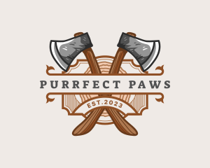 Lumberjack Woodcutter Axe  logo design