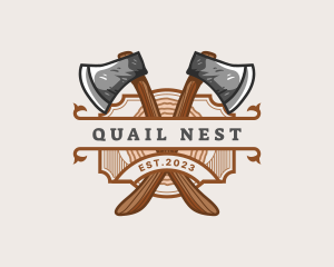 Lumberjack Woodcutter Axe  logo design