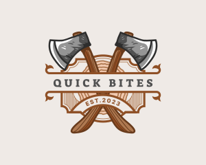 Lumberjack Woodcutter Axe  logo design