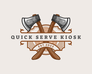 Lumberjack Woodcutter Axe  logo design