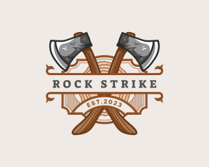 Lumberjack Woodcutter Axe  logo design