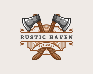 Lumberjack Woodcutter Axe  logo design