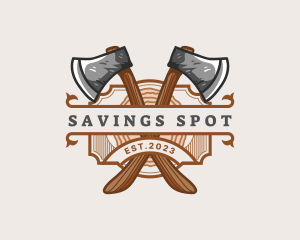 Lumberjack Woodcutter Axe  logo design