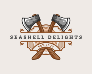 Lumberjack Woodcutter Axe  logo design