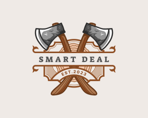 Lumberjack Woodcutter Axe  logo design