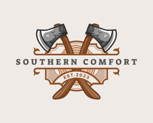 Lumberjack Woodcutter Axe  logo design