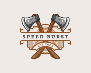 Lumberjack Woodcutter Axe  logo design