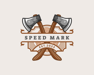 Lumberjack Woodcutter Axe  logo design