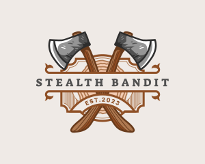 Lumberjack Woodcutter Axe  logo design