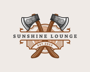 Lumberjack Woodcutter Axe  logo design