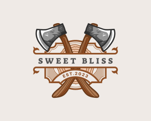 Lumberjack Woodcutter Axe  logo design