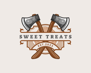 Lumberjack Woodcutter Axe  logo design