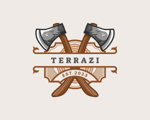 Lumberjack Woodcutter Axe  logo design