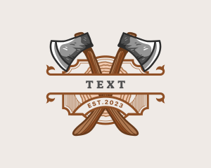 Lumberjack Woodcutter Axe  logo design