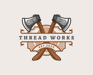 Lumberjack Woodcutter Axe  logo design